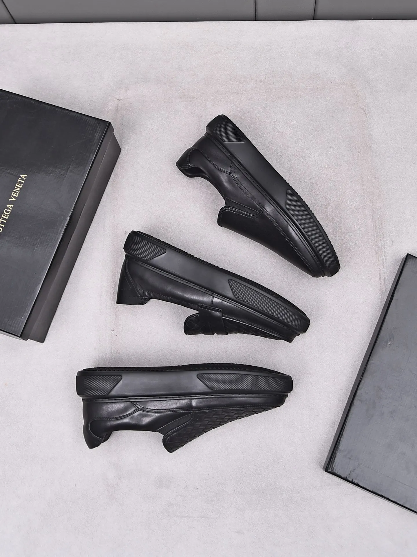 Men's Men's Shoes💰520 [One-step-up] BOTTEG* VENET* - high-end boutique Size: 38-44 (45 customized) BV new product, first-layer cowhide artificially woven classic style and contemporary fashion temperament harmoniously blend, rubber sole is light and flexible, water-dyed cowhide lining! [Taobao, Tmall, and live streaming are the first choices]